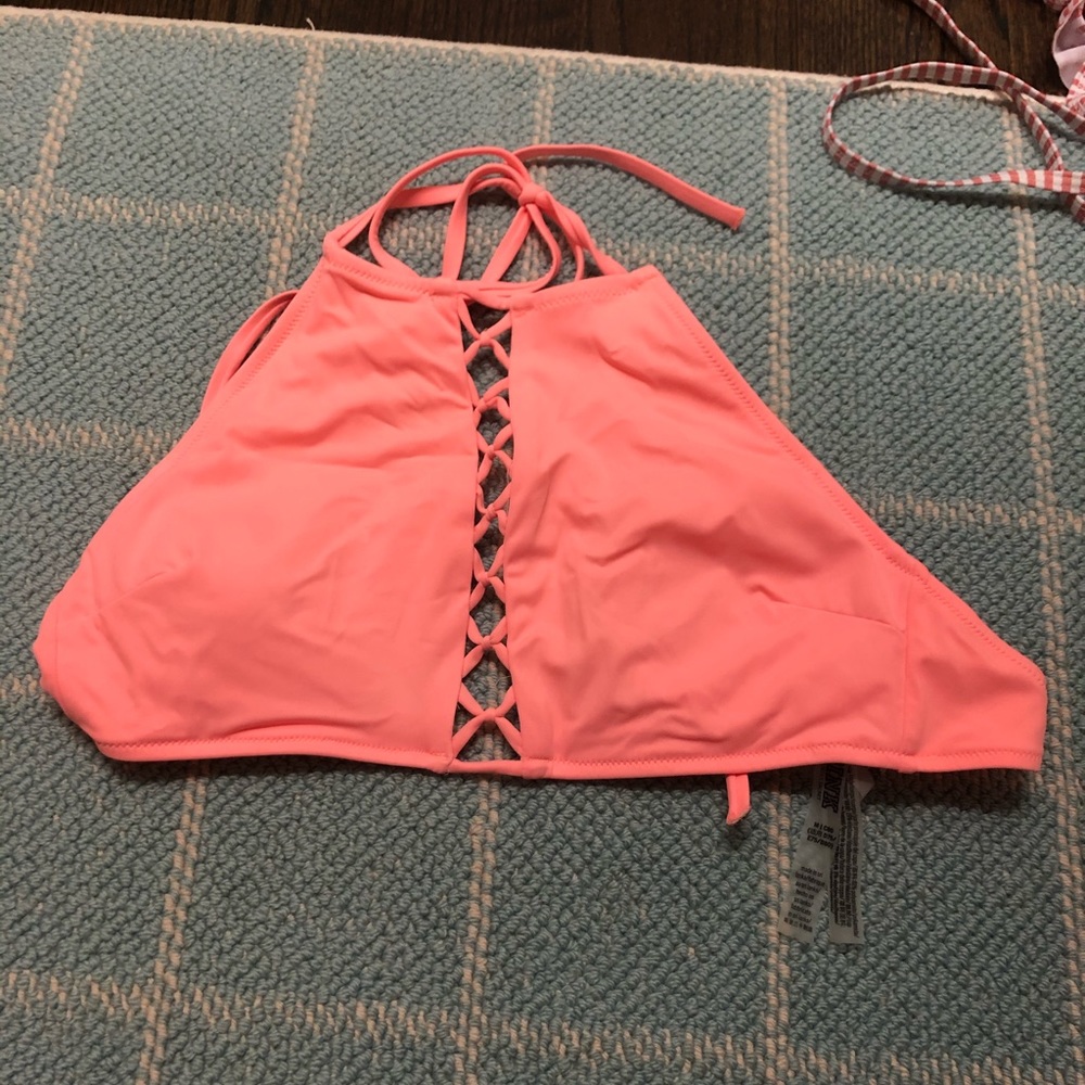 PINK haltered swim top